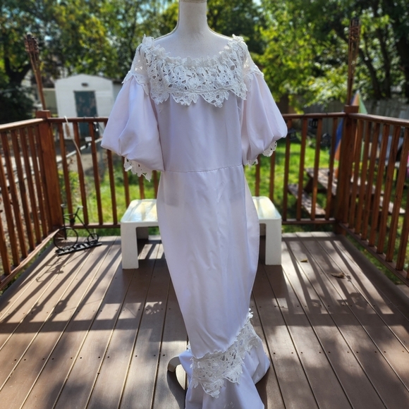 White Unbranded Plus size Mermaid Stretchy Long Dress Size 2XL - Picture 11 of 13